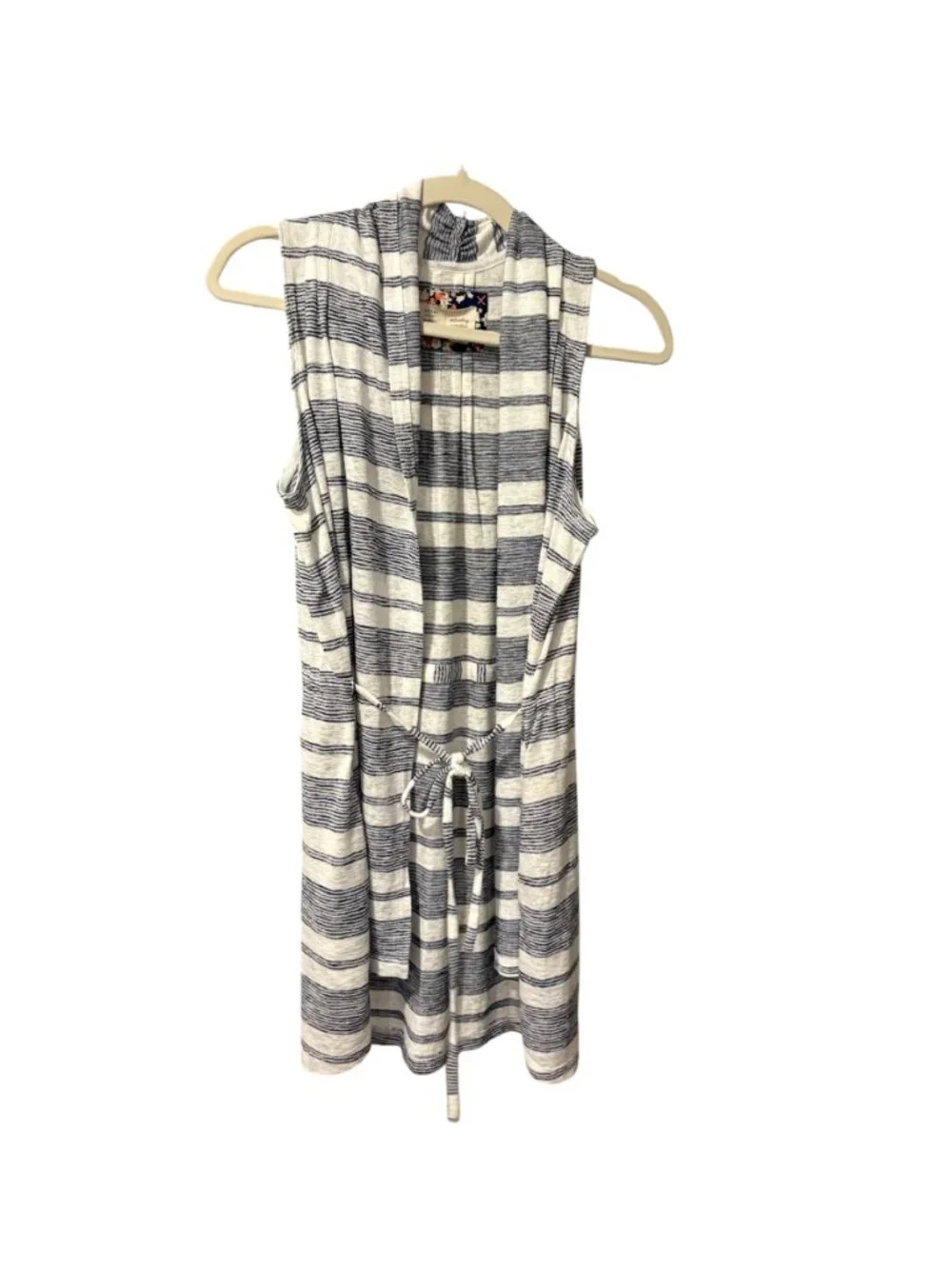 Anthropologie Saturday Sunday Striped Sleeveless Cardigan Vest - Picture 4 of 8